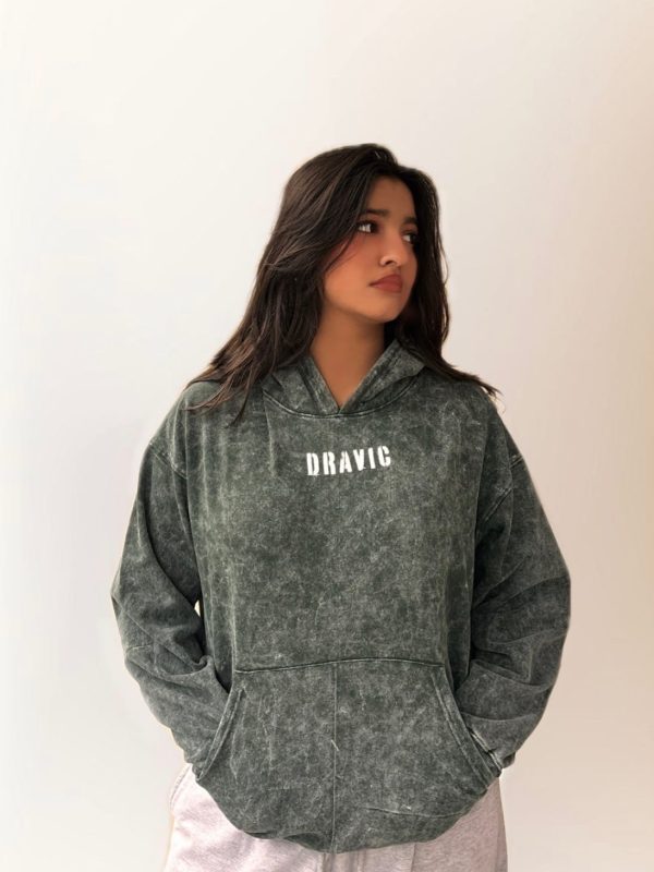 vintage green body fit hoodie ( unisex )