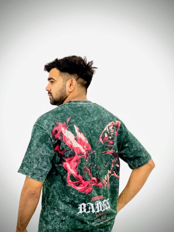 printed vintage green oversized t shirt